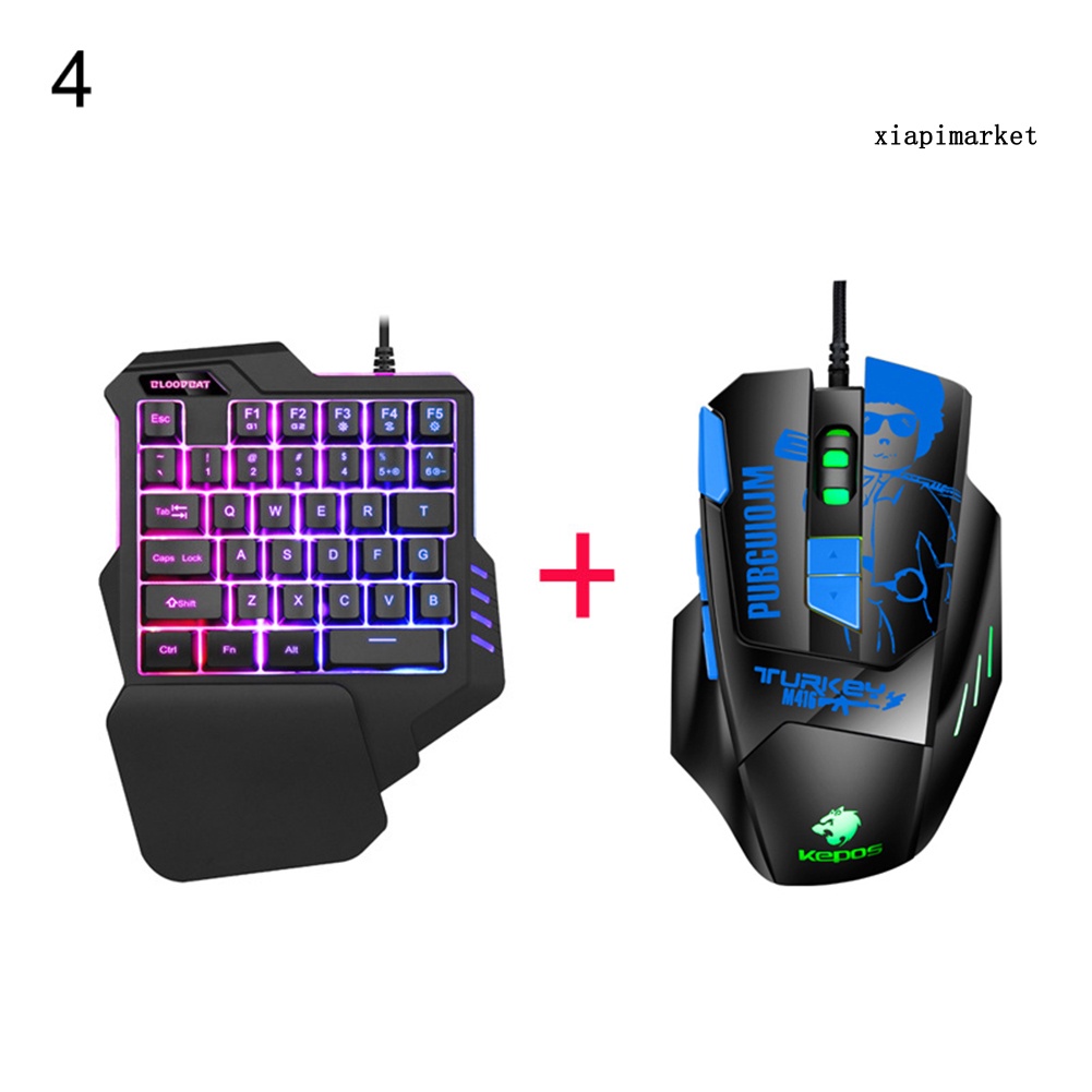 LOP_Wired Ergonomic Single Hand USB LED Backlit Mechanical Feel Gaming Keyboard