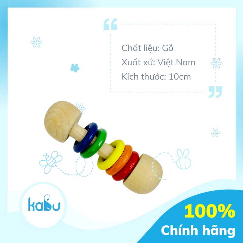 KABU - Xúc Xắc Gỗ Đa Sắc Màu Luyện Tập Cầm Nắm Cho Bé Từ Sơ Sinh