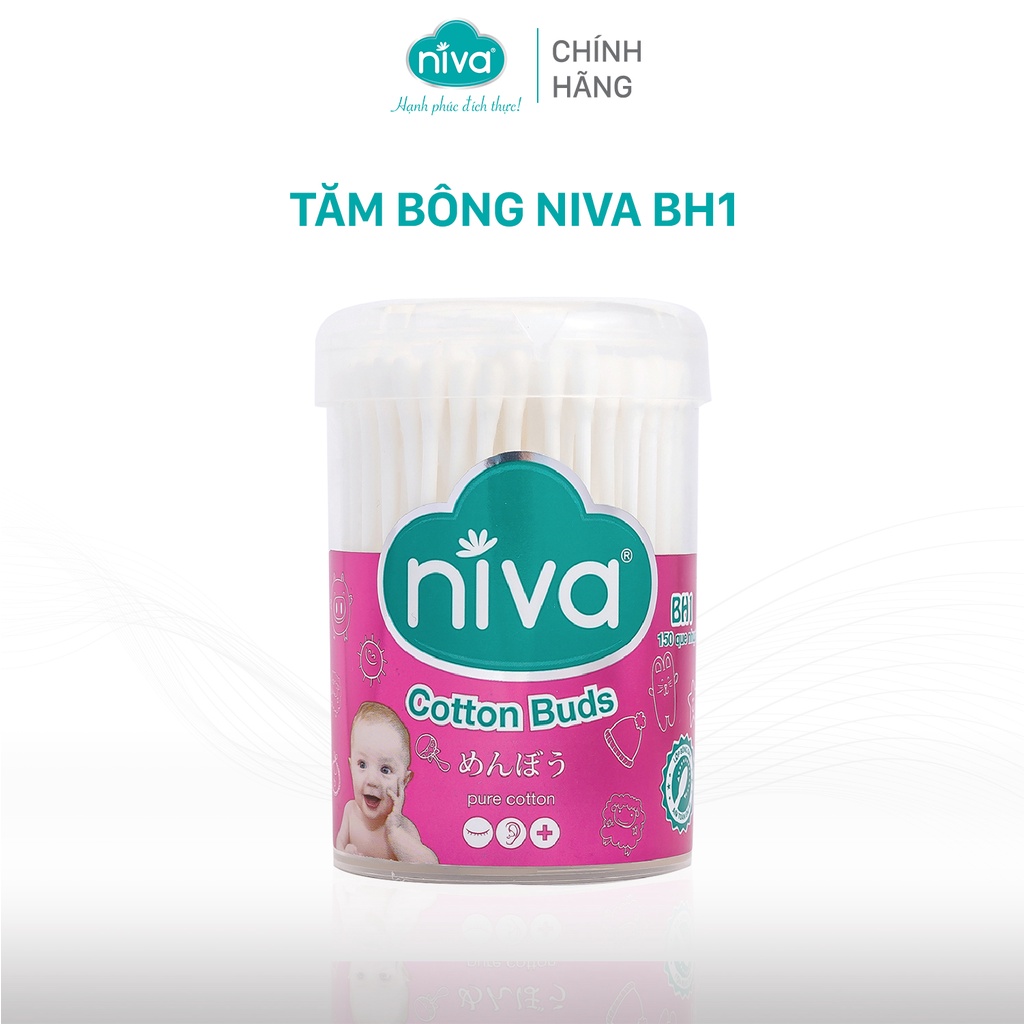 Tăm Bông NIVA Dành Cho Trẻ Em Hũ 150 Que Nhựa Bh1