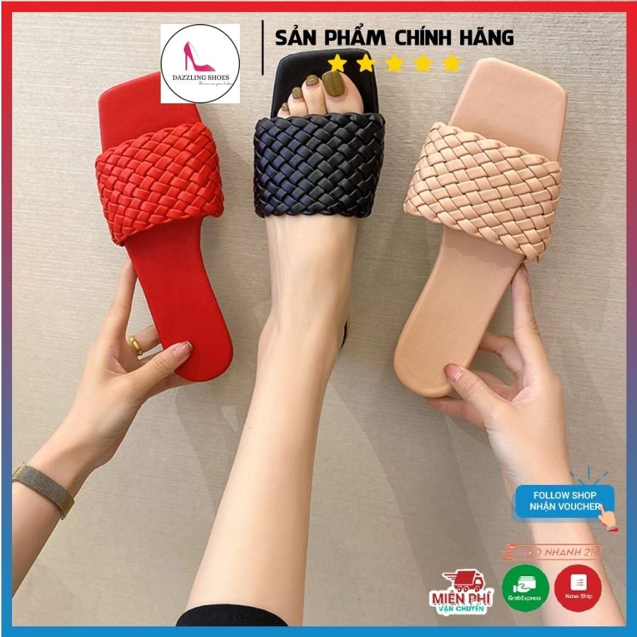 Dép lê nữ thời trang đẹp đi biển quai ngang đế bệt cao cấp chính hãng Dazzling Shoes - DA756