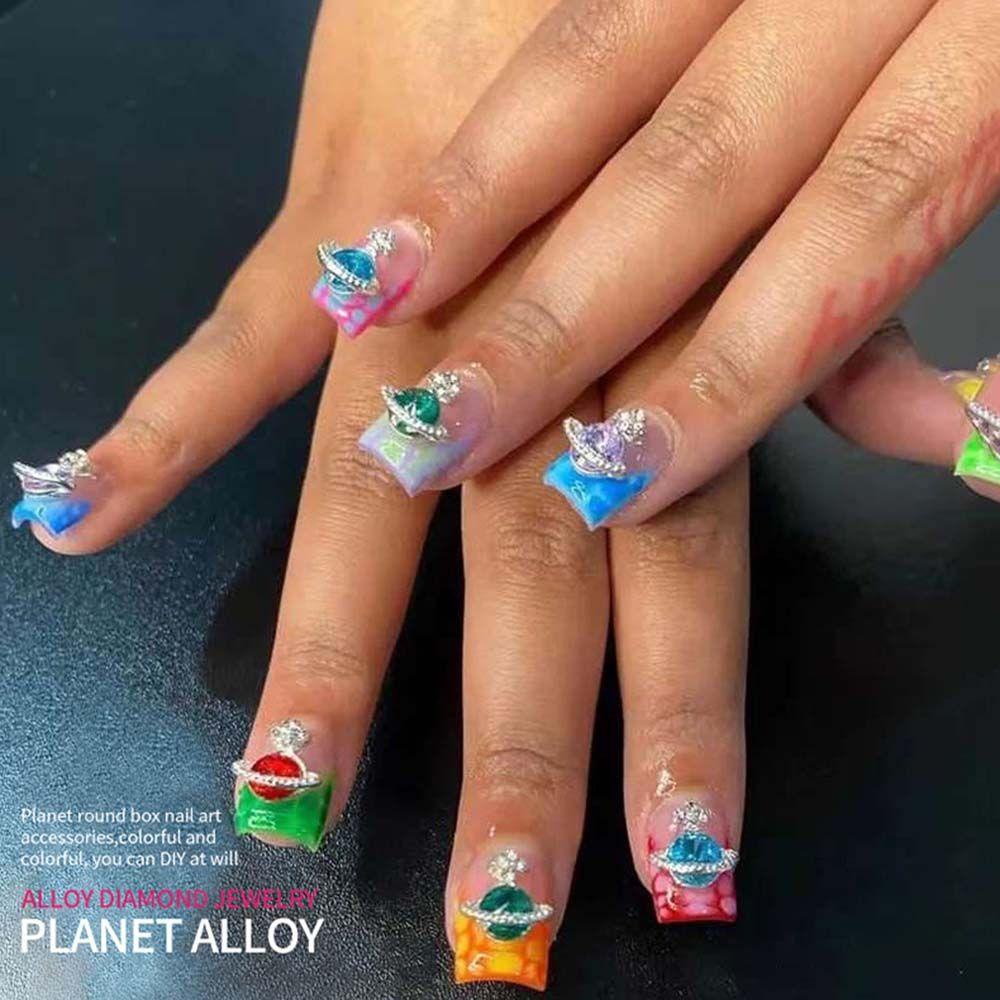 Phụ Kiện Trang Trí Móng Tay DYRUIDOJ Chất Lượng Cao|Sang Trọng Charm Saturn Bling Lấp Lánh|Phụ Kiện Trang Trí Móng Tay DIY Xinh Xắn