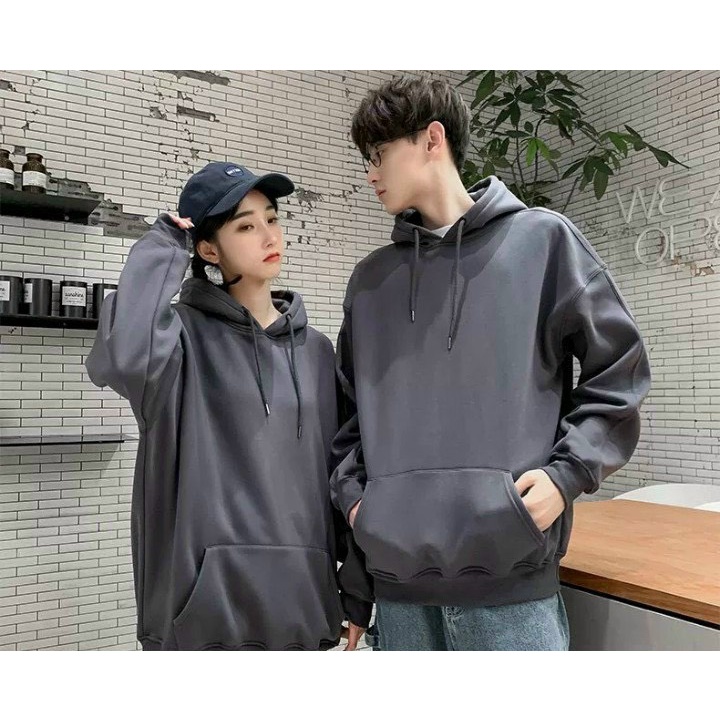 &lt;FREE SHIP&gt; ÁO HOODIE NAM NỮ TRƠN VẢI NỈ DÀY DẶN KHÔNG XÙ LÔNG