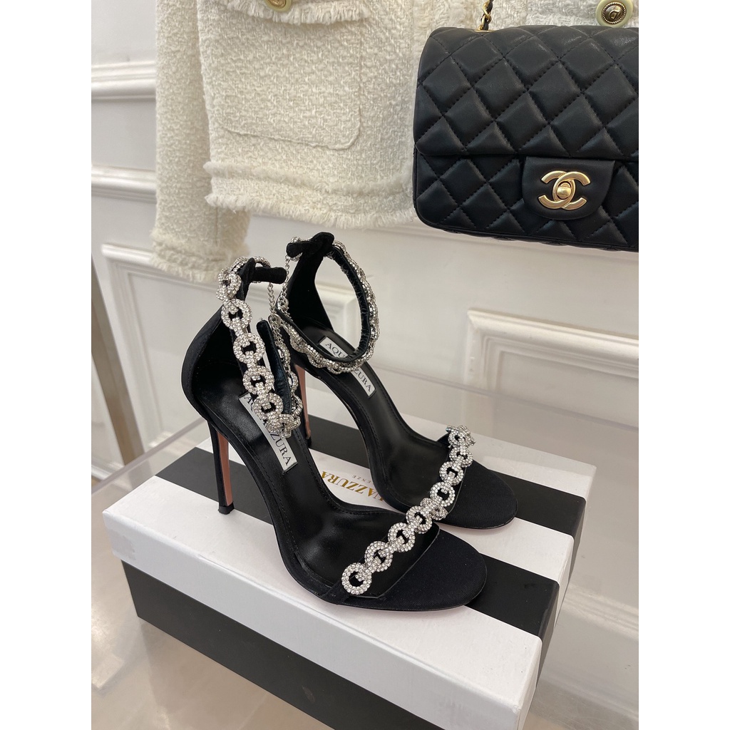 Giày cao gót nữ da thật thời trang cao cấp Aquazzura phong cách sang trọng, đẳng cấp