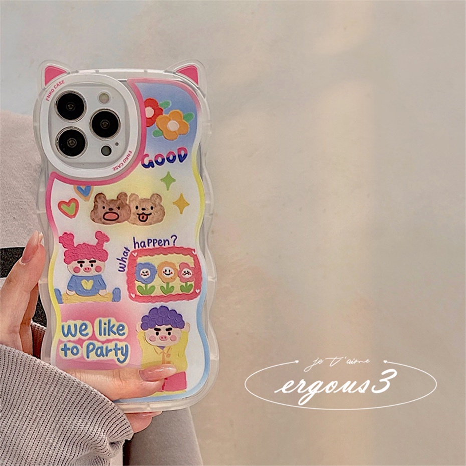 Cat EarỐp Điện Thoại Mềm Hình Tai Mèo / Gấu Nhiều Màu Cho iPhone 14 13 12 11 Pro Max SE2020 X XR Xs Max 7 8 6 6s Plus