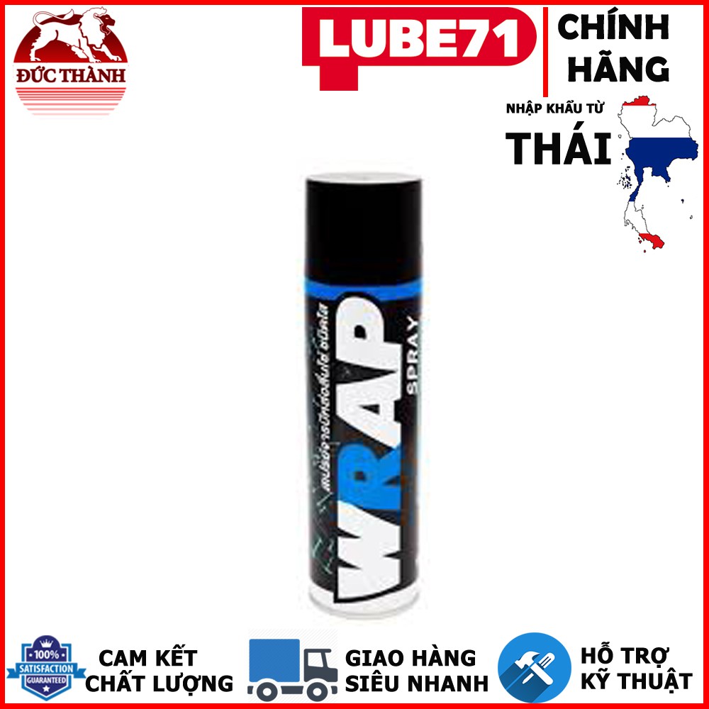 Chai xịt bôi trơn sên có phốt LUBE71 Wrap Spray 200ml ducthanhauto