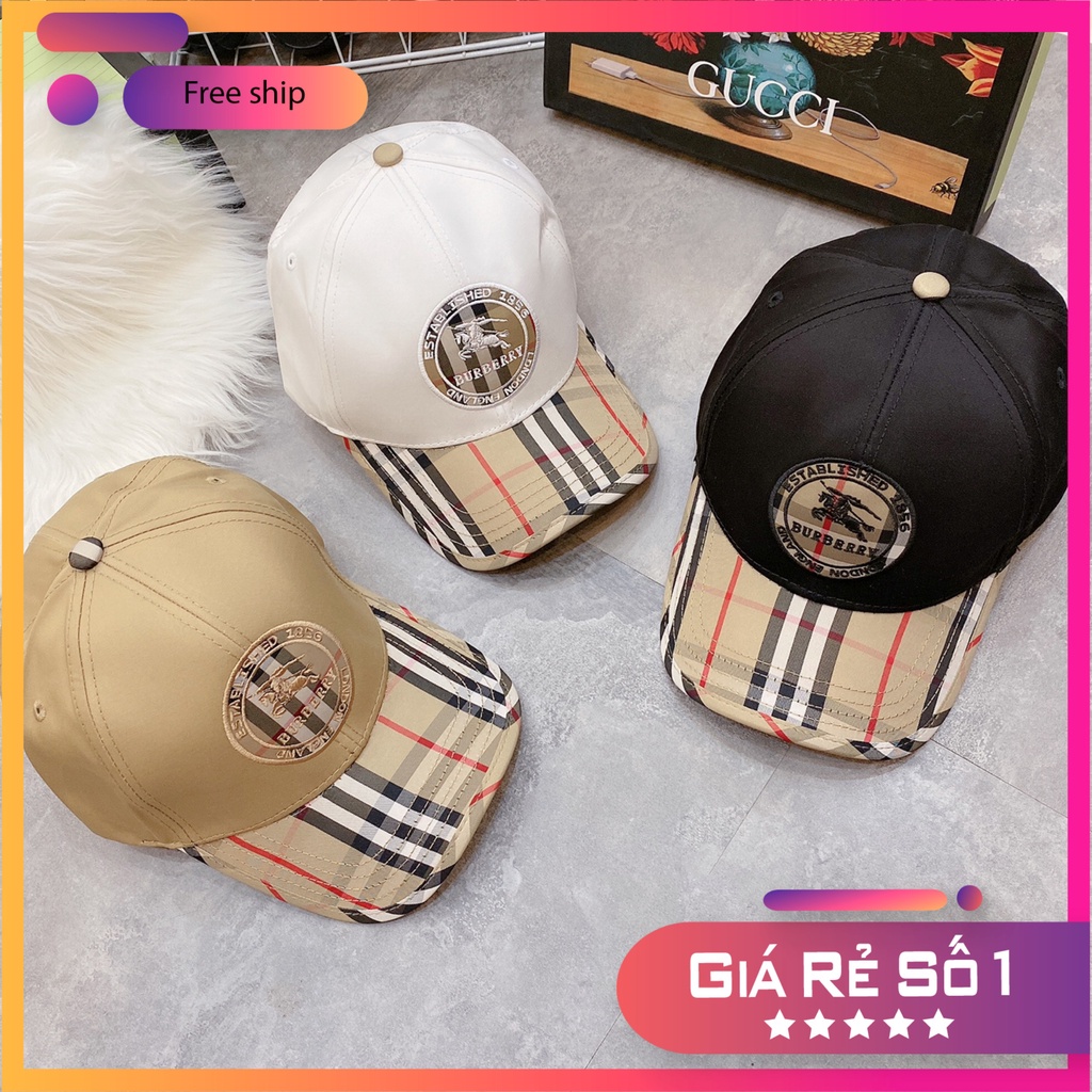 NEWMŨ LƯỠI TRAI BURBERRY CAO CẤP, LOGO THÊU ẤN TƯỢNG, PHOM MŨ CĂNG CHUẨN HÀNG XUẤT
