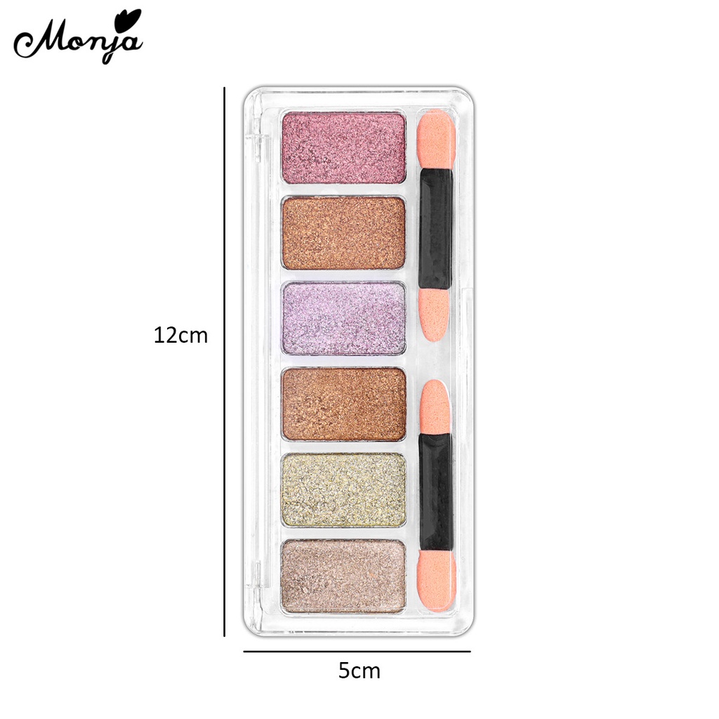 MONJA Hộp 6 Ngăn Bột Tráng Gương Màu Vàng Cực Quang Trang Trí Móng Tay Nghệ Thuật