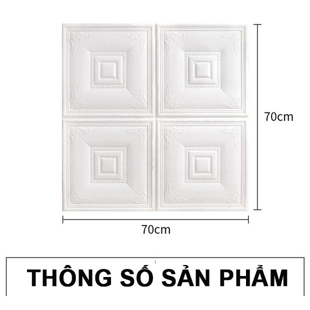 Xốp dán tường - giấy dán tường giả da vân 3D Vân Cổ Điển $ Ô Vuông Khổ 70 x70cm