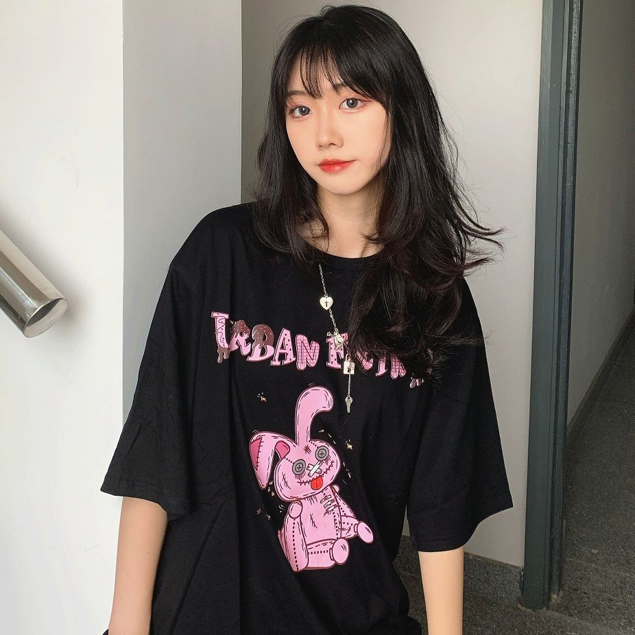 NRVP Áo Thun Ngắn Tay Form Rộng Mẫu 2021 Theo Phong Cách Hàn Quốc Dành Cho Nữ