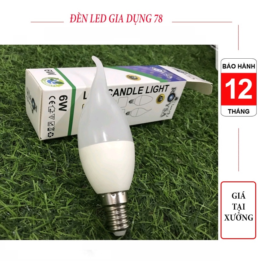 Bóng Led Nến E14 Ánh Sáng Trắng (chao Trắng), Bóng Đèn Quả Nhót Trang Trí Đèn Chùm