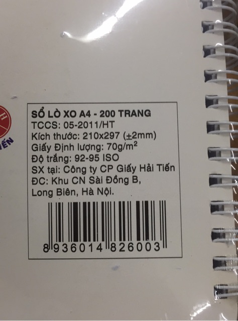 (SALE) sổ lò xo A4 dày 200trang