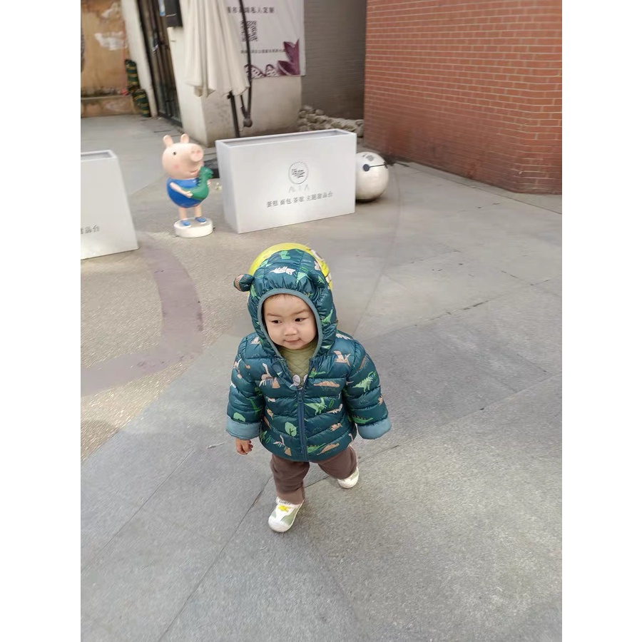 Áo khoác trẻ em, áo phao cho bé siêu nhẹ mũ tai gấu dễ thương cho bé trai và bé gái Bắp Ngô Boutique size từ 8-20kg