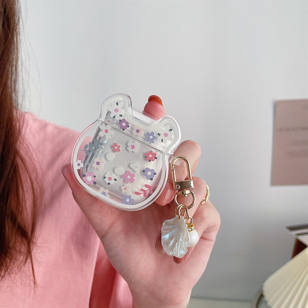 Vỏ Bảo Vệ Hộp Sạc Tai Nghe Airpods3/ pro 1/2 TWS Bằng tpu Dẻo Trong Suốt Họa Tiết Hoa Nhỏ Dễ Thương Chống Sốc