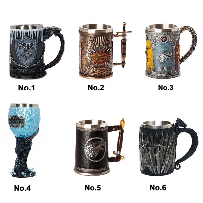 Cốc uống nước in hoạ tiết 3D trong game Thrones Mug Stark