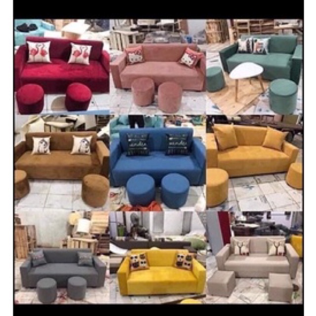 Bộ Sofa 1,4m Tặng Kèm 2 Đôn Và 2 Gối