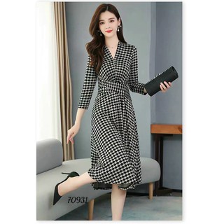 ĐẦM SUÔNG CARO CỔ TIM XOẮN NGỰC CỰC ĐẸP CHO PHÁI NỮ CÓ ĐỦ SIZE S M L XL XXL