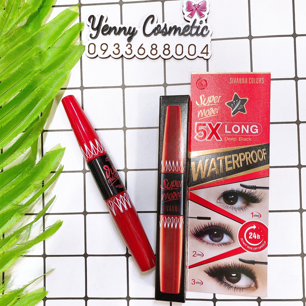 MASCARA SIÊU DÀI MI SIVANNA SUPER MODEL 5X LONG DEEP BLACK