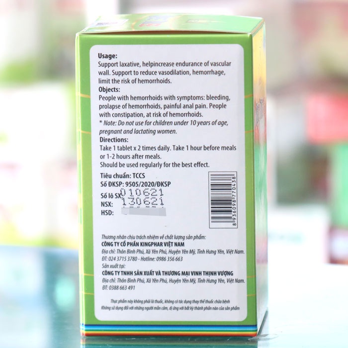 Qee Tree Kingphar – Hỗ trợ điều trị trĩ nội, trĩ ngoại, đau rát hậu môn.