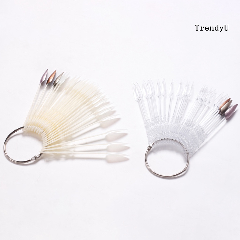 Set 24 Móng Tay Giả Trong Suốt Có Khóa Cài Hình Quạt Luyện Tập Làm Móng Nghệ Thuật