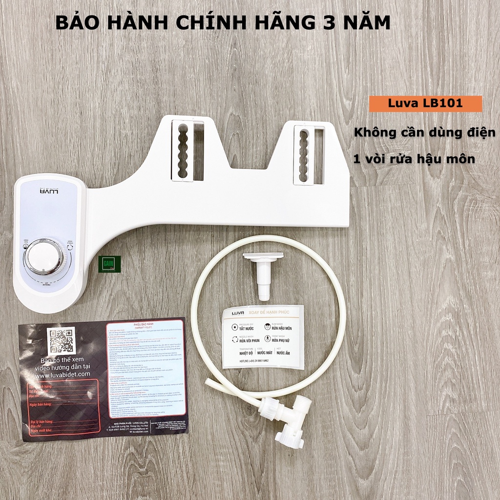 (2 vòi rửa) Vòi rửa, xịt vệ sinh thông minh Luva Bidet LB101/LB201, Chính Hãng, BH 3 Năm,1 Đổi 1 Trong 10 Ngày