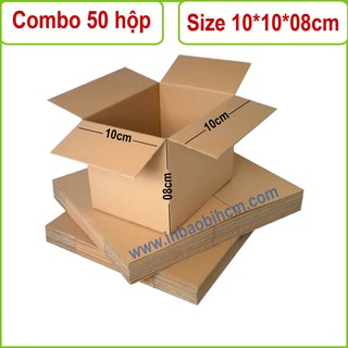 50 hộp carton 10x10x8 cm