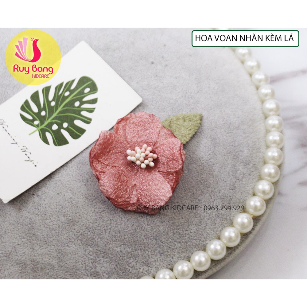 Hoa vải xốp có nhụy [FREESHIP] Hoa cài áo, phụ kiện tóc