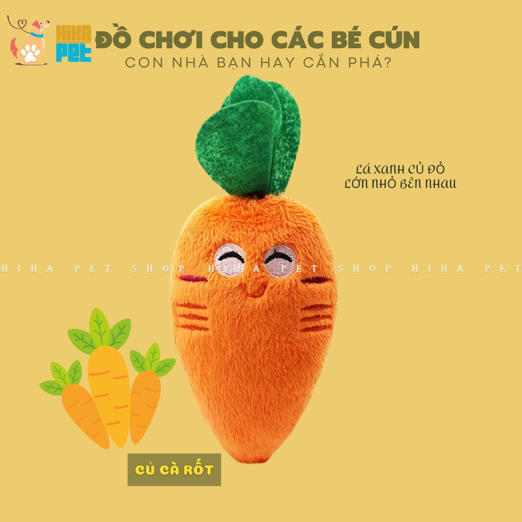 Đồ Chơi Hình Trái Cây Dễ Thương Cho Chó Cắn Loại Nhồi Bông Có Kèn Bíp Bíp Chất Liệu Tốt Vải Thêu