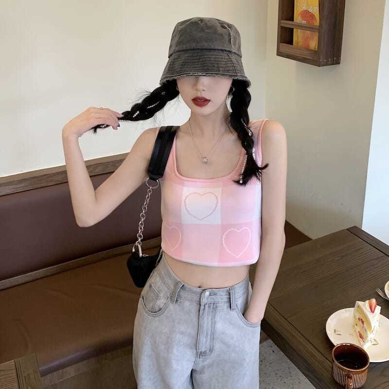 Áo Hai Dây Dệt Kim Phong Cách Hàn Quốc Cho Nữ