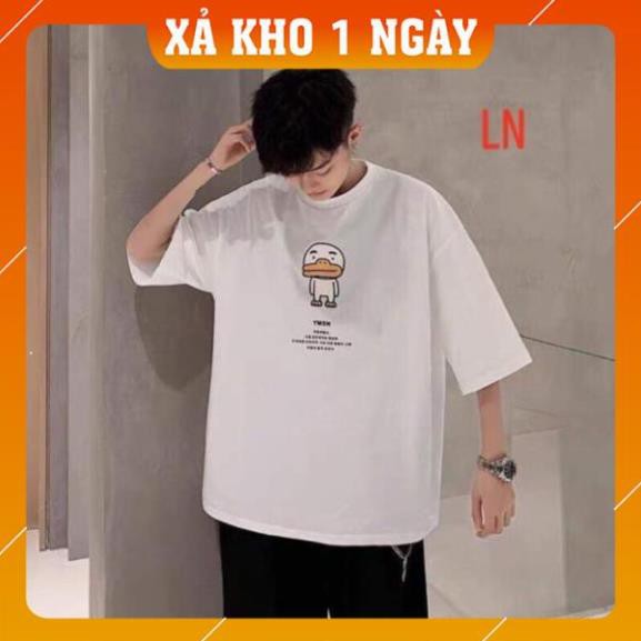 [Mã WARN20 giảm 20k đơn 150k] [HOT TREND] Áo Thun Nam Cổ Tròn, Áo Phông Rộng In Hình Mỏ Vịt FreeSize
