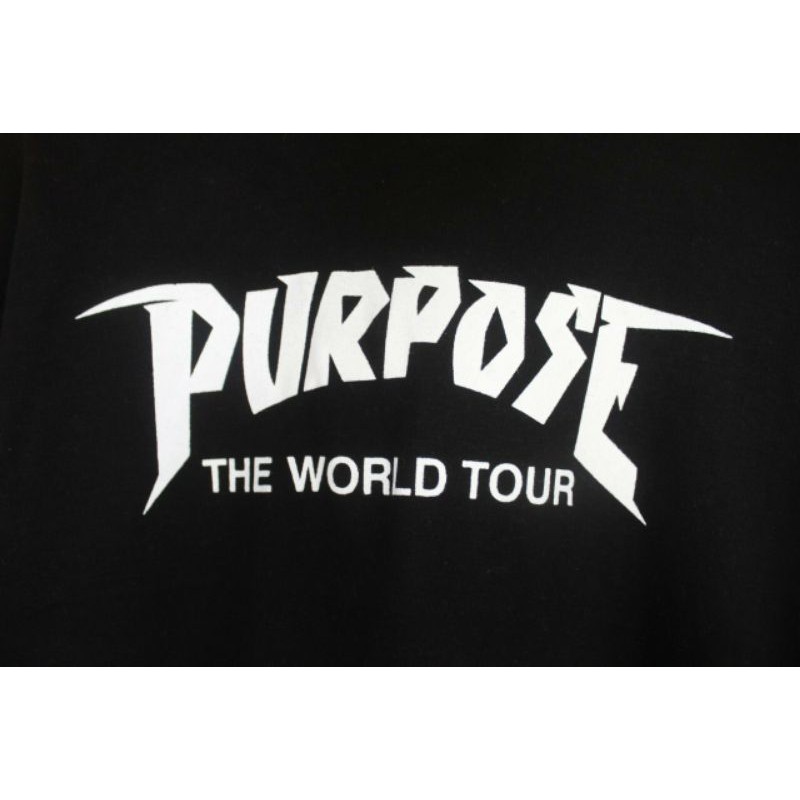 Áo Hoodie Màu Đen In Chữ Purpose The World Tour