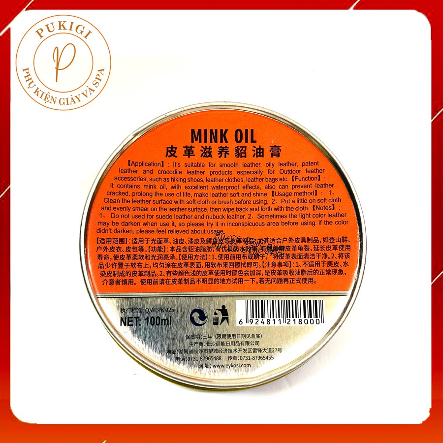 Dầu chồn mink oil eykosi 100ml chăm sóc bảo dưỡng đồ da | BigBuy360 - bigbuy360.vn