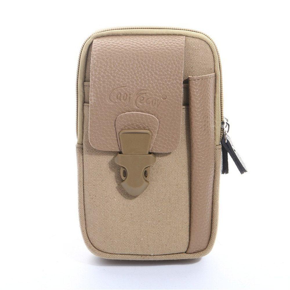 Túi Đựng Điện Thoại Đeo Hông Màu Trơn Phong Cách Doanh Nhân Cổ Điển