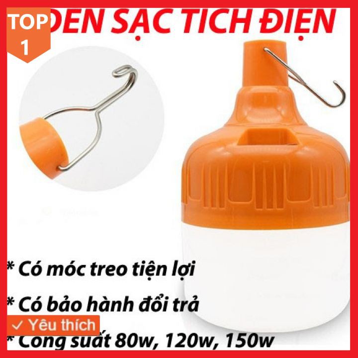 Bóng đèn Led sạc tích điện 100w 150w Bóng đèn tích điện sáng đến 8 giờ có móc treo đi cắm trại, bán hàng đêm, đi dạo đêm