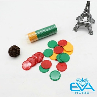 Bộ Đồ Chơi 68 Đồng Xu Nhựa Chip Poker Trơn