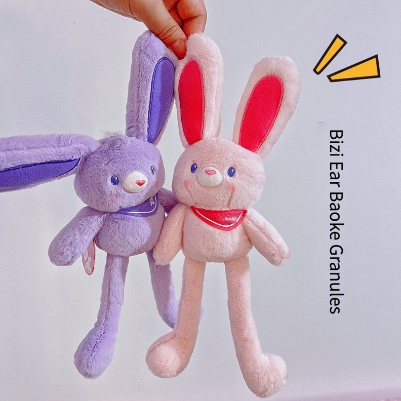 【COD】 30cm Búp Bê Nhồi Bông Hình Thỏ Tai Dài Có Thể Kéo Chân Dùng Làm Quà Tặng Sinh Nhật Cho Bé