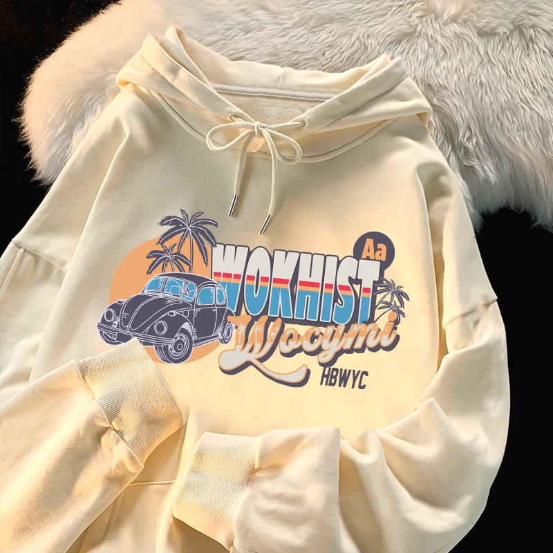 NRVP Áo Khoác Hoodie Tay Dài Dáng Rộng In Họa Tiết Phong Cách Hàn Quốc Dành Cho Nam Nữ