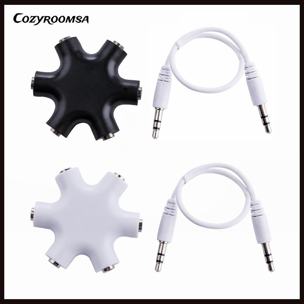 Dây Cáp Chia Cổng Tai Nghe 1 Đầu Đực Sang 5 Đầu Cái Crs.3.5Mm