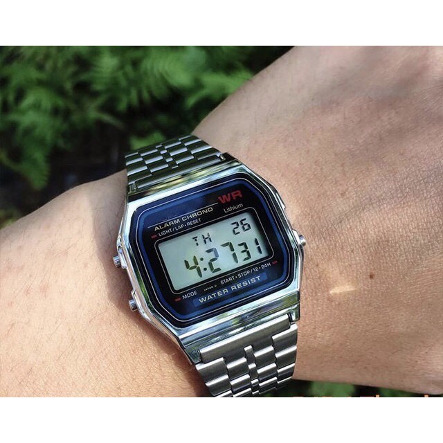 Đồng hồ điện tử đôi nam nữ WR chống nước tuyệt đối mặt vuông nhiều màu sang trọng cho công sở chính hãng | BigBuy360 - bigbuy360.vn