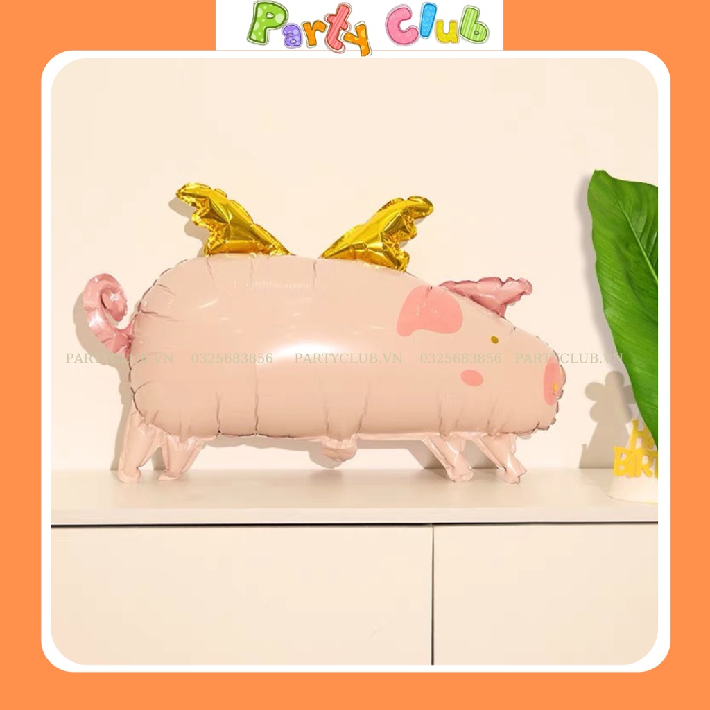 Bóng heo hồng 2 cánh trang trí sinh nhật
