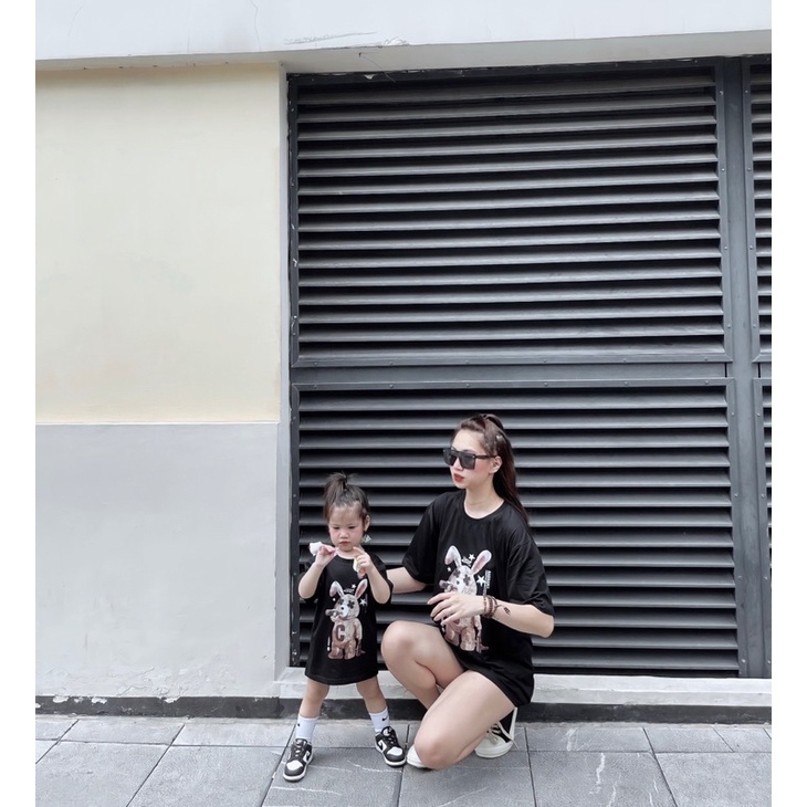 Áo thun tay lỡ thỏ rabbit cho bé , áo phông unisex trẻ em , Kid_genZ
