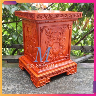 Đôn chân loa kê phong thủy gỗ hương cao 40cm