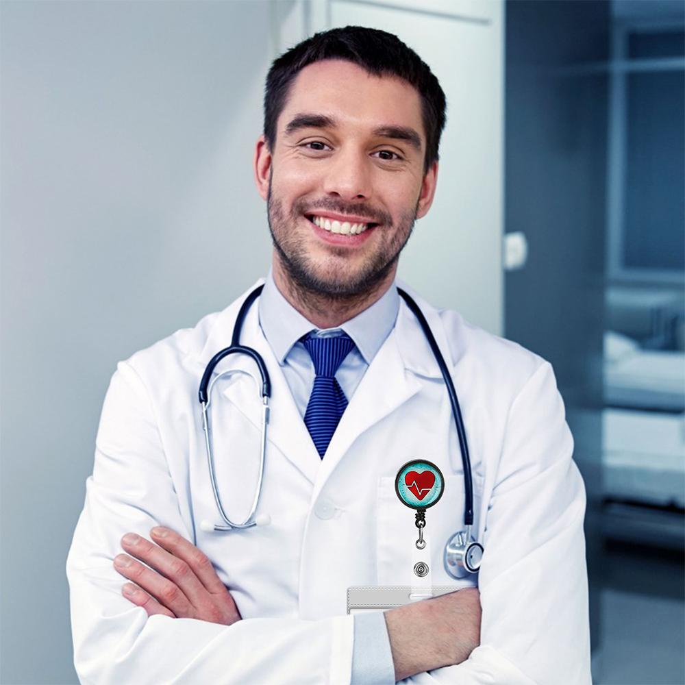 LAY Id Huy Hiệu Cuộn Dây Tranh Sơn Dầu Khóa &amp; Kẹp Có Thể Thu Vào