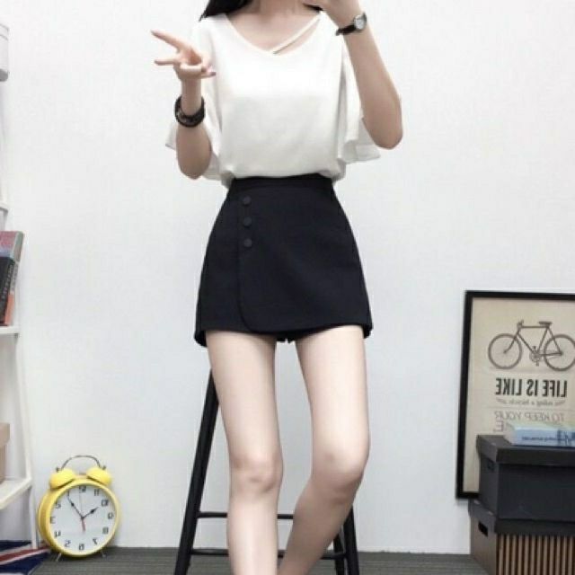 quần váy phối cúc , quần váy cạp cao 99 | BigBuy360 - bigbuy360.vn