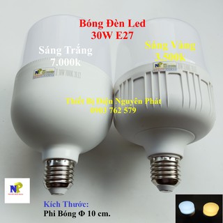 Bóng Đèn Led 30w E27 Kín Nước (Ánh Sáng Trắng/Vàng) - Tiết Kiệm Năng Lượng