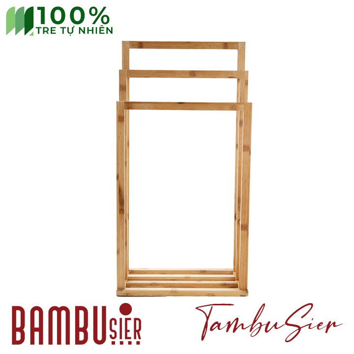 [BAMBOO] Giá phơi khăn tắm 3 tầng bằng tre tự nhiên cao cấp - kệ phơi khăn tắm khăn mặt quần áo [ATLAN-33]