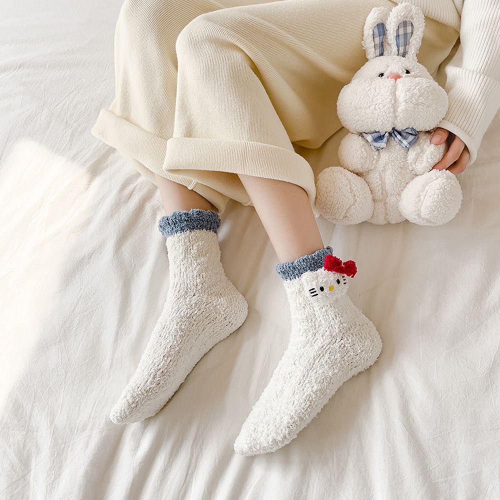 Vớ Cotton Mềm Mại Thoáng Khí In Hình Kuromi Cinnamoroll Dễ Thương Cho Nữ