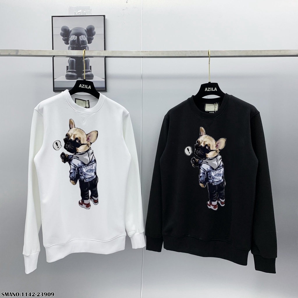 Áo sweater unisex poly dày dặn mềm mại hình in hình cún phong cách trẻ trung năng động cho cả nam và nữ - TD98
