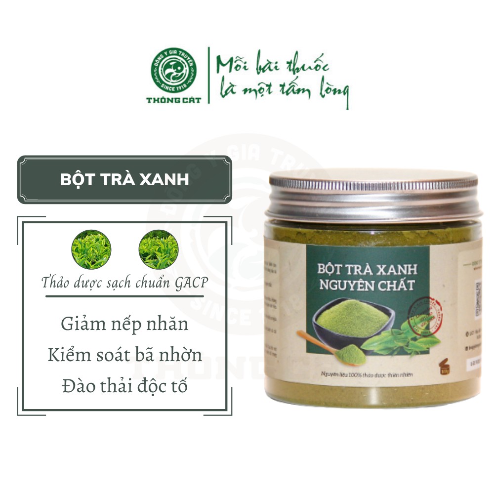 Bột trà xanh matcha hữu cơ nguyên chất đắp mặt nạ, làm bánh - Dưỡng da, hết mụn, giảm thâm Đông y gia truyền Thông Cát