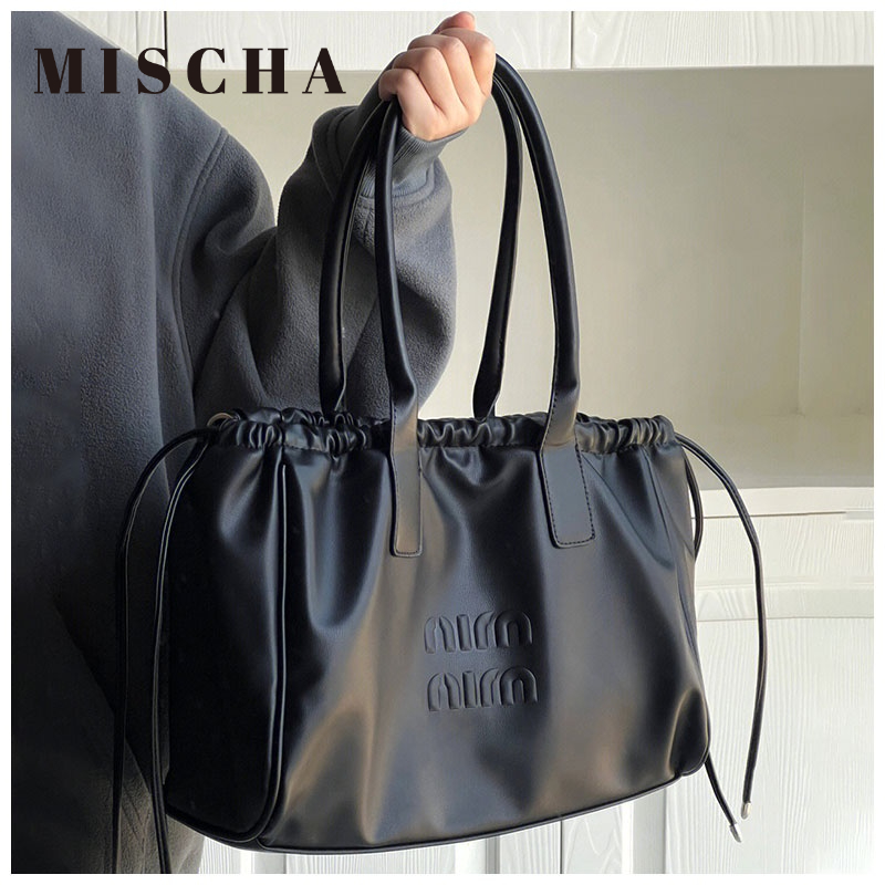 Mischa Túi Xách Da PU Màu Trơn Sức Chứa Lớn Thời Trang Cao Cấp