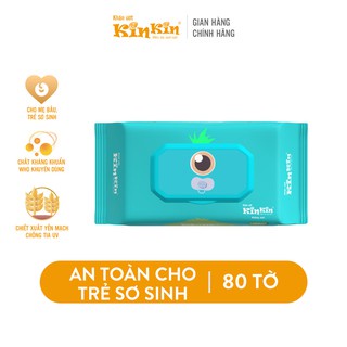 [SP Mới của MAMAMY) Khăn giấy ướt Kinkin có nắp 100 tờ